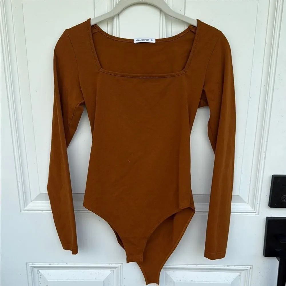 Brown Long Sleeve Bodysuit - MANGOPOP - Brand New - Size Small - Long Sleeve